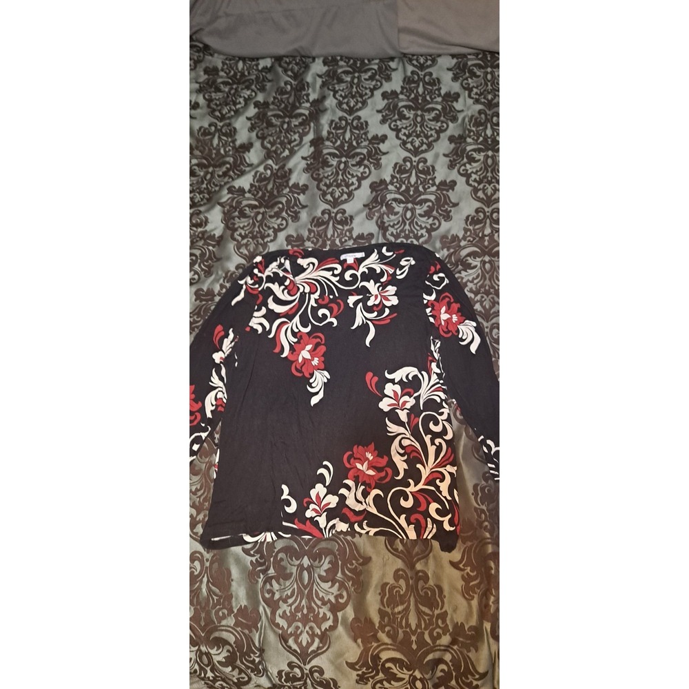 Chico's Size 3 Touch of‎ Cool Swirl Square Neck Tee